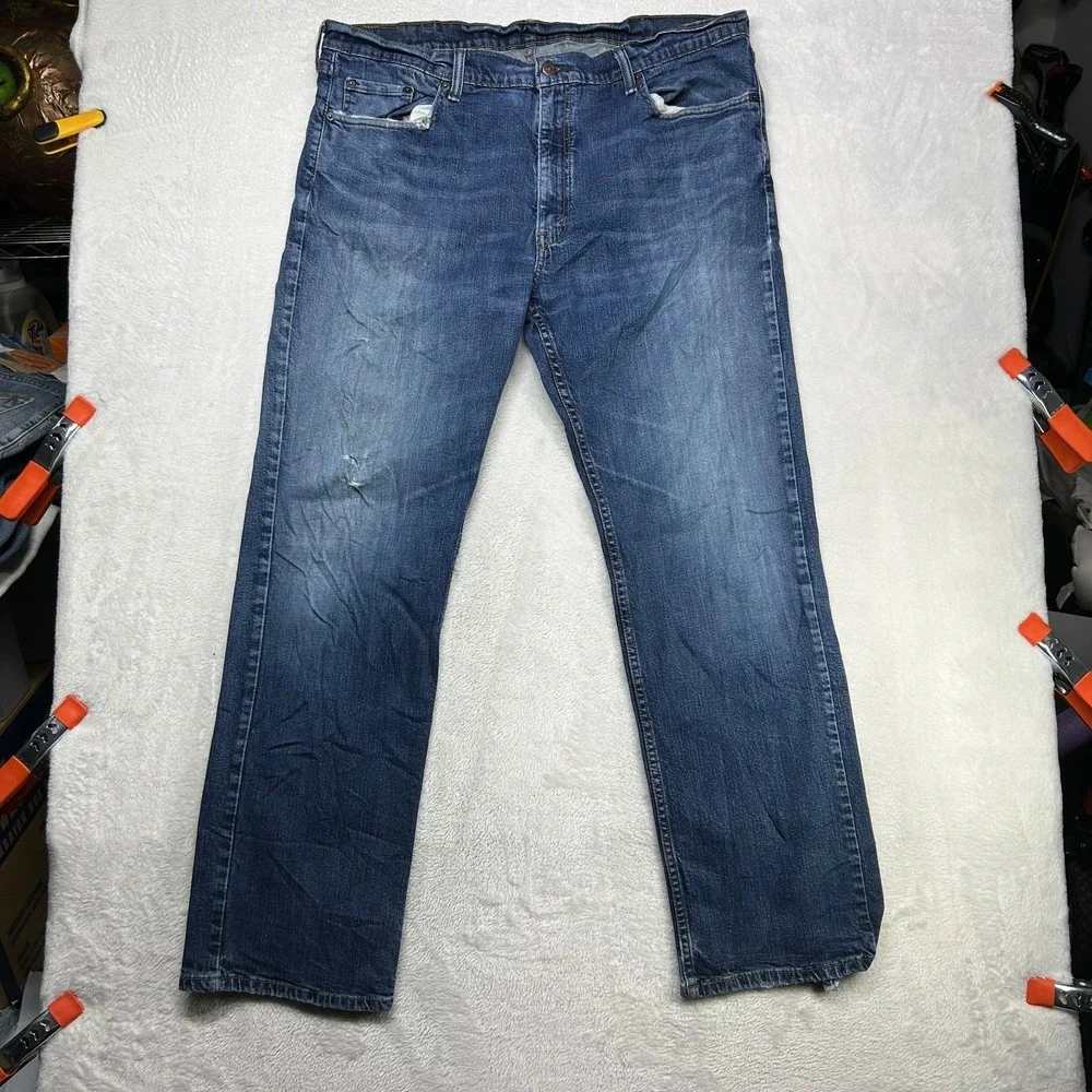 Levi's Jeans Mens Blue Denim Pockets Mid Rise Classic Straight Zip Fly - 39X31.5